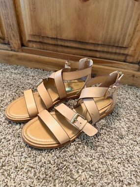 Women’s Strappy Tan Leather Gladiator Sandals
